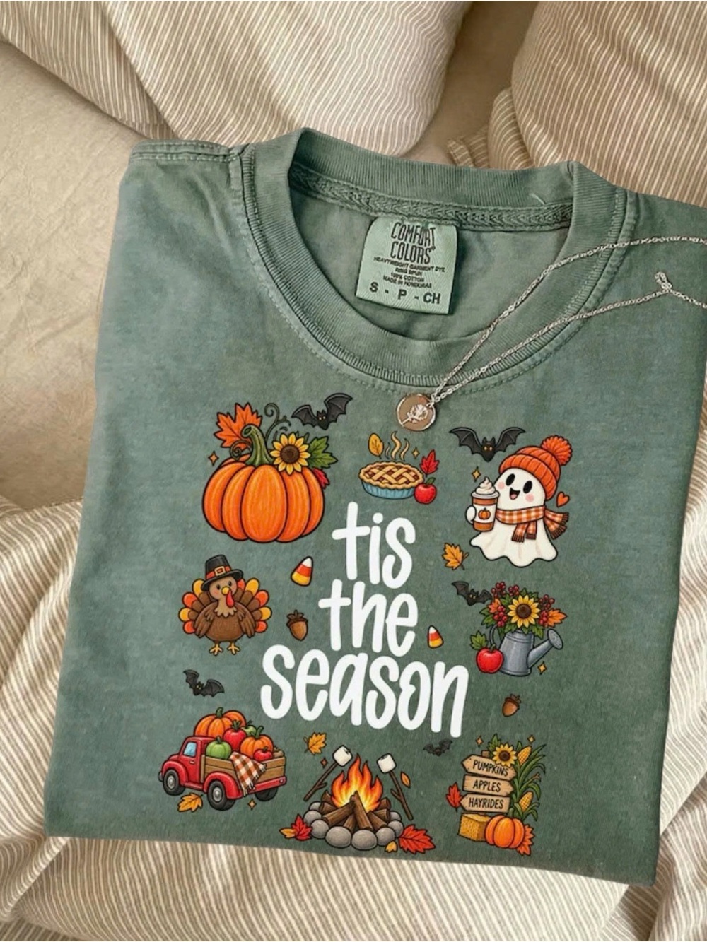 Comfort Colors Green 'Tis The Season Graphic Short-Sleeve Tee